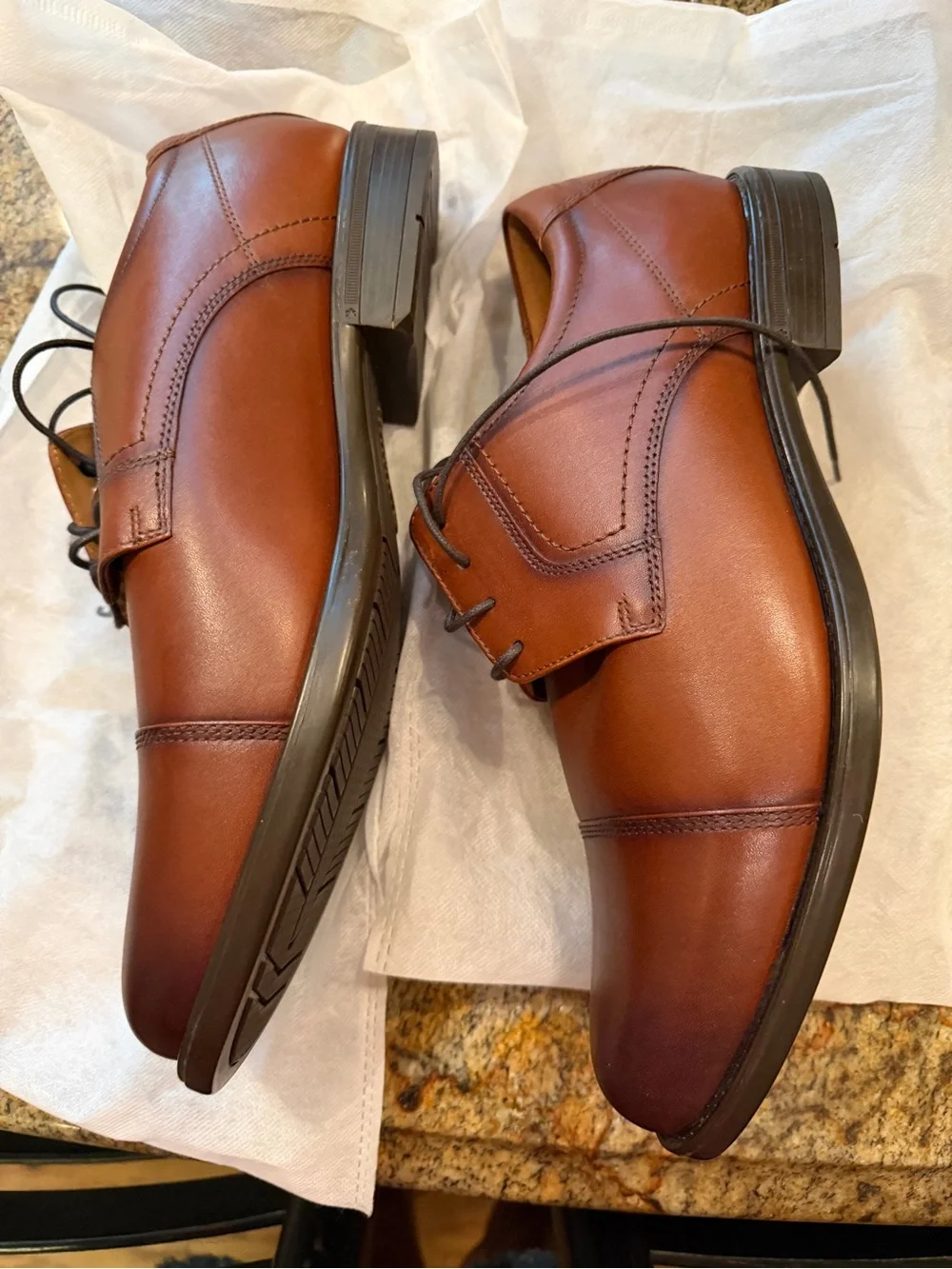 Florsheim Men’s Brown Leather Cap-Toe Derby Oxfords